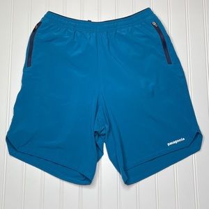 Patagonia Men’s Nine Trails Shorts Lined 8” Running Shorts Blue Size Small